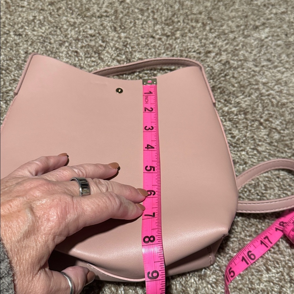 Samara Bags medium crossbody bag in peony pink vegan leather & vegan suede - EUC - Picture 10 of 13